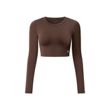 Askin Padded Open-Back Long Sleeve Crop Top – SCBT204A — image 1